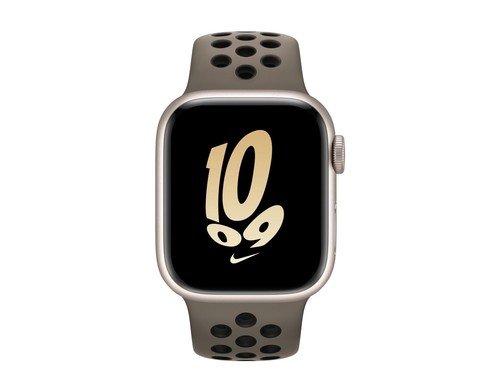 Apple（苹果）Watch Series 8星光色铝金属表壳Nike运动表带 橄榄灰配黑色 GPS版 45mm