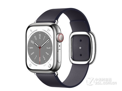 Apple（苹果）Watch Series 8银色不锈钢表壳现代风扣式表带 浓墨色 中号+蜂窝网络 41mm评测文章