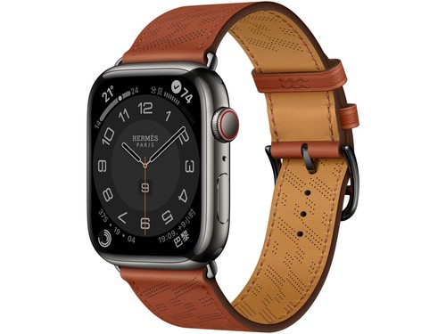 Apple（苹果）Watch Series 8 Hermès 深空黑色不锈钢表壳H Diagonal Single Tour 表带 Cuivre 铜红色 蜂�使用技巧指南