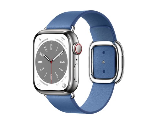 Apple（苹果）Watch Series 8银色不锈钢表壳现代风扣式表带 湛蓝色 大号+蜂窝网络 41mm评测文章