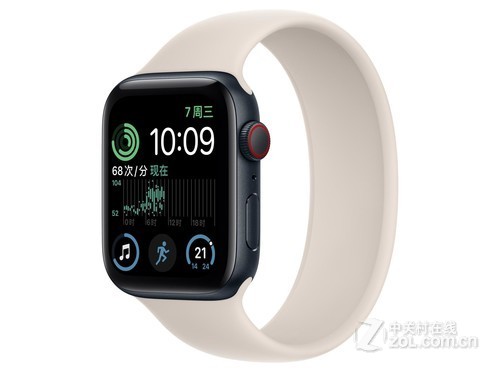 Apple（苹果）Watch Series SE午夜色铝金属表壳单圈表带 星光色 GPS+蜂窝网络 44mm