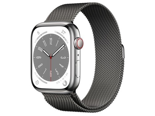 Apple（苹果）Watch Series 8银色不锈钢表壳米兰尼斯表带 石墨色 蜂窝网络 45mm评测文章