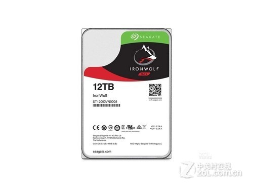 希捷酷狼NAS 12TB 7200转 256MB SATA3（ST12000VN0008）