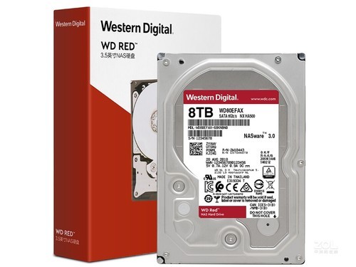 西部数据红盘 8TB 5400转 64M SATA3（WD80EFAX）