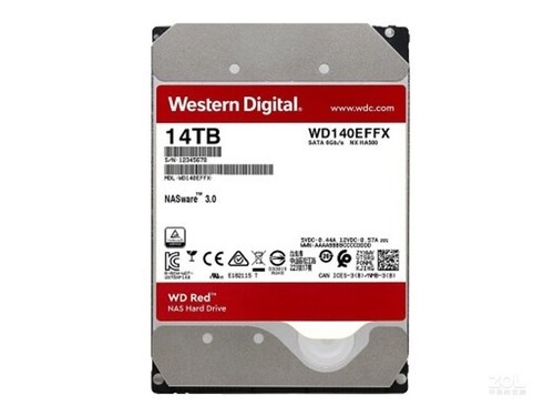 西部数据红盘 14TB 5400转 256M SATA3（WD140EFFX）