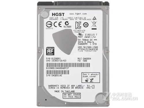 HGST 5K1500 1.5TB 5400转 32MB SATA3（HTS541515A9E630）