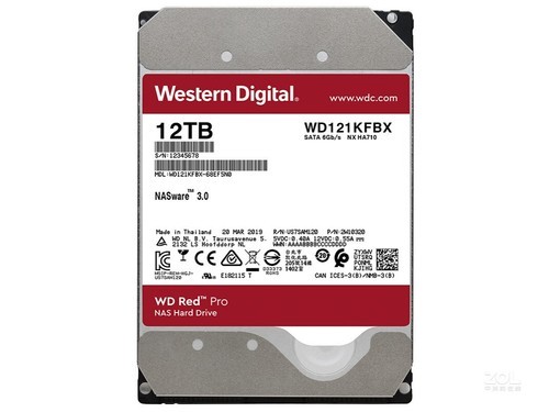 西部数据红盘Pro 12TB 7200转 256MB SATA3（WD121KFBX）