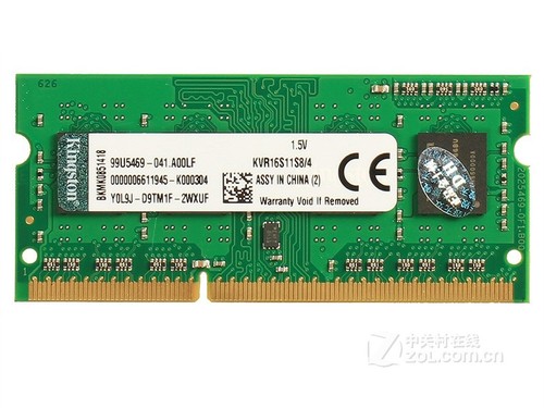 金士顿4GB DDR3 1600（KVR16S11S8/4BK）