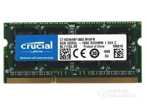 英睿达8GB DDR3L 1866（CT102464BF186D）评测文章